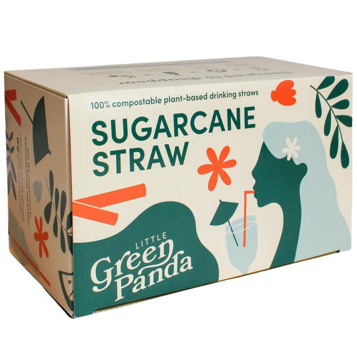 Sugar Cane Straws PLA Free - Long Size (21cm x 8mm)