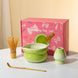 Kiln glazed matcha set with spouted bowl and bamboo whisk