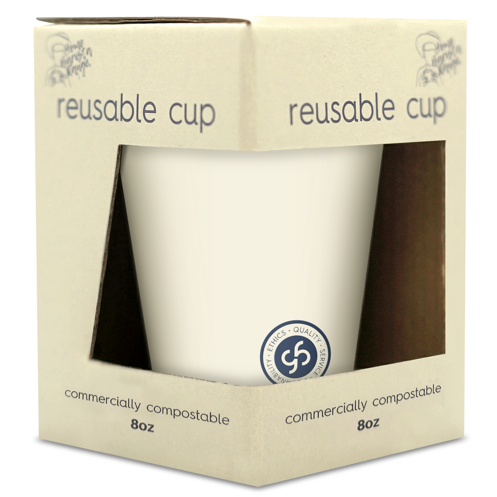 Reusable Cup & Silicone lid - 8oz