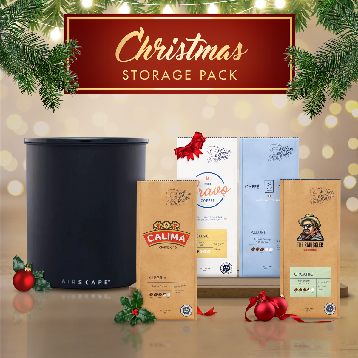 1KG Airscape Storage + Coffee Sampler Pack
