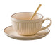 Vintage ceramic coffee cup, saucer and spoon set, 280ml